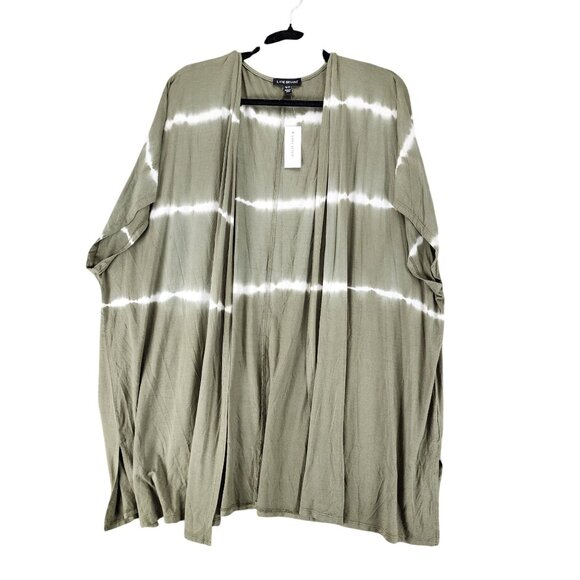 Lane Bryant Top Womens 18 Green Short Sleeve Open Front Jersey Drape *NWT* - Picture 1 of 10